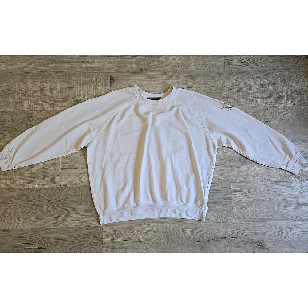 Ermengildo Zegna × Maserati White Silk Blend Felpa Distressed Sweatshirt 56/XXL